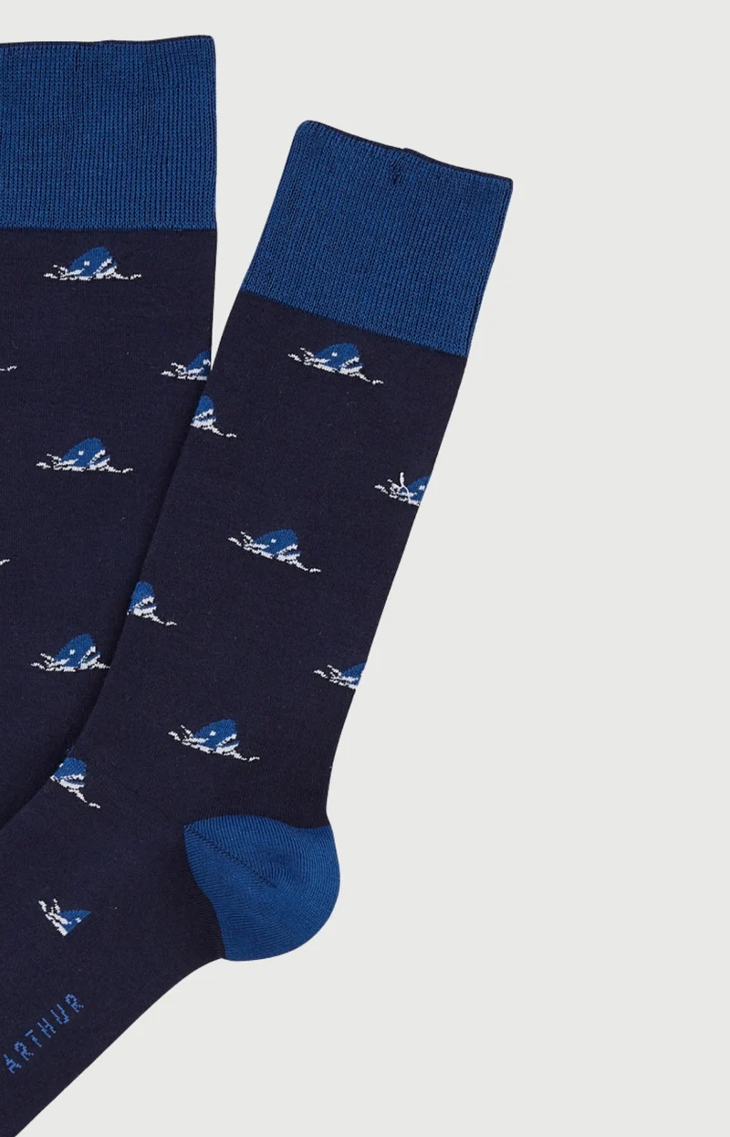 Chaussettes en coton - Les dents de l'amour Marine