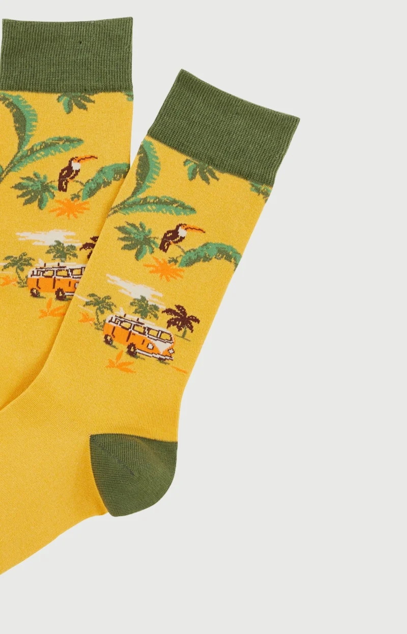 Chaussettes en coton - Van Life Jaune