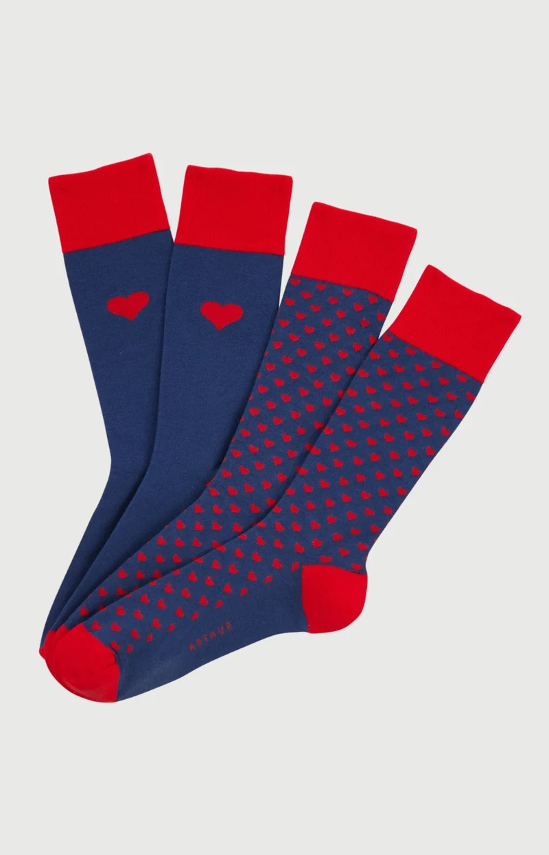 Pack 2 chaussettes en coton - Saint Valentin