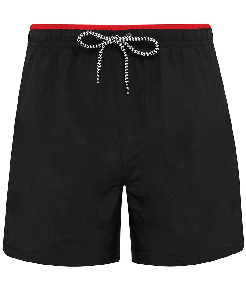 Black/Red - Swim shorts