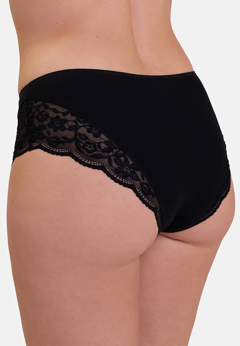 Lot de 2 slips midi Duo Douceur Coton Noir