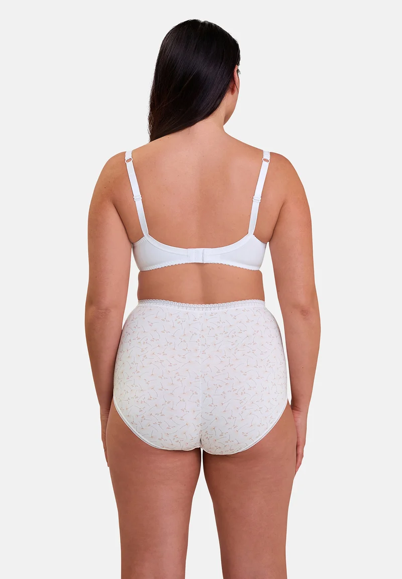 Lot de 2 culottes Classique Coton Blanc et Imprimé Floral