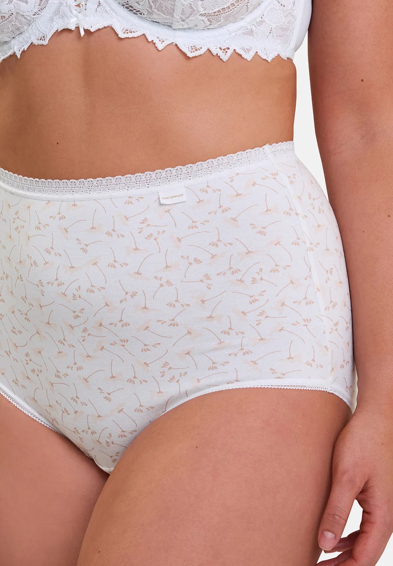 Lot de 2 culottes Classique Coton Blanc et Imprimé Floral