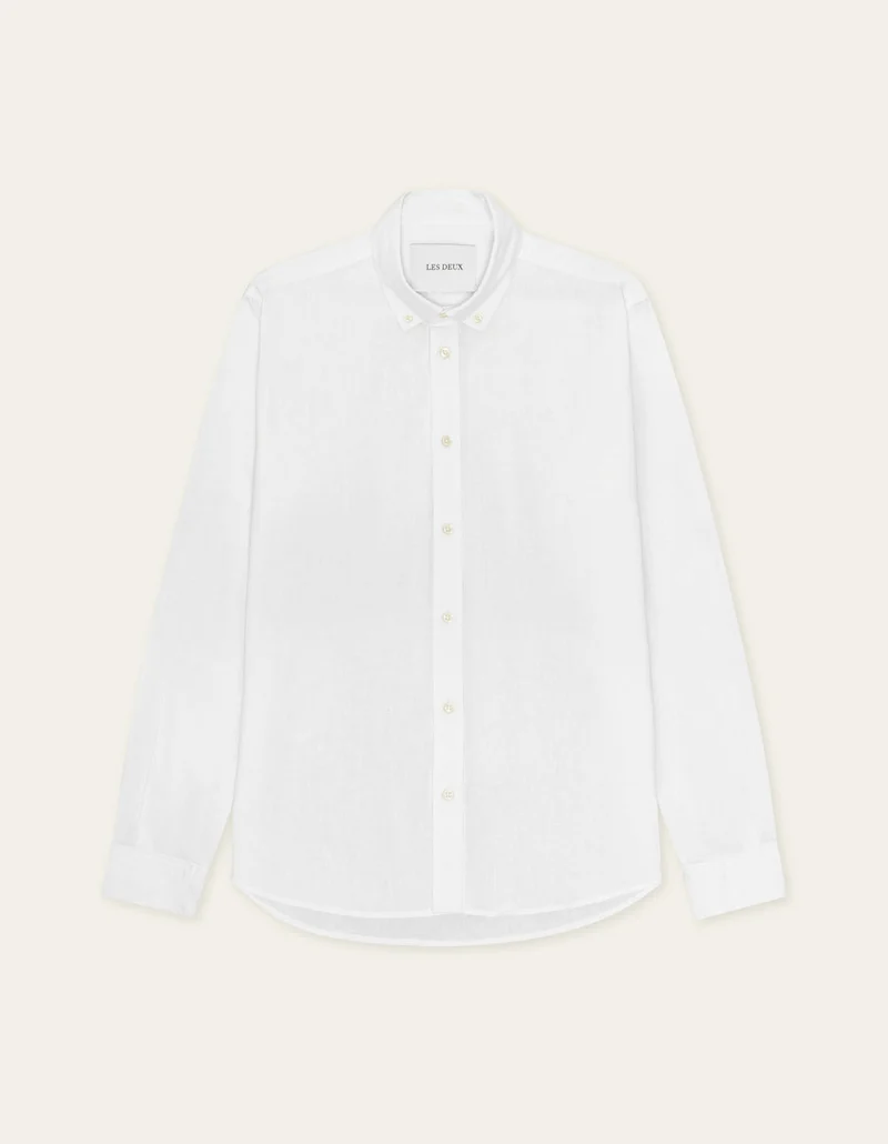 Les Deux COTTON LINEN L/S SHIRT White