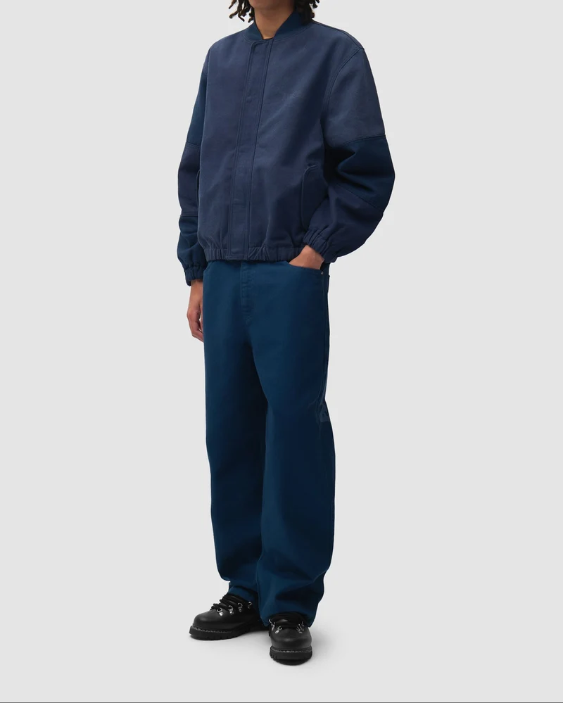 Arte Antwerp CANVAS PANEL BOMBER JACKET Navy