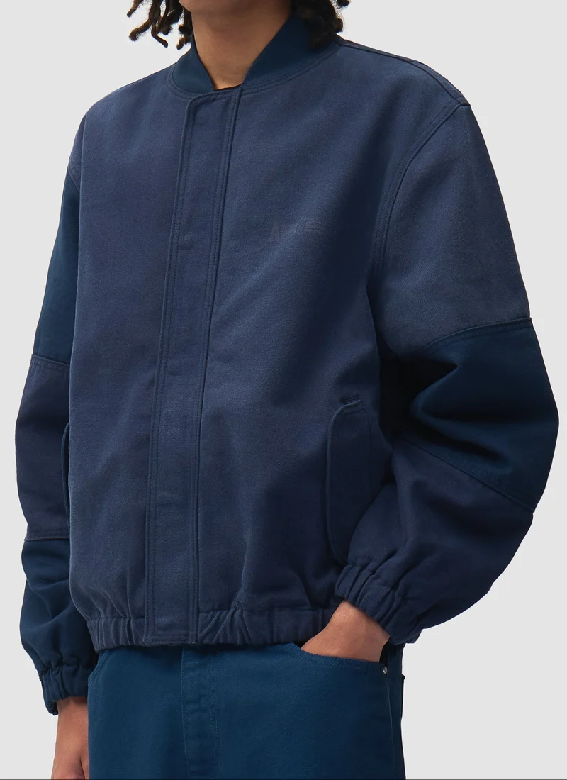 Arte Antwerp CANVAS PANEL BOMBER JACKET Navy