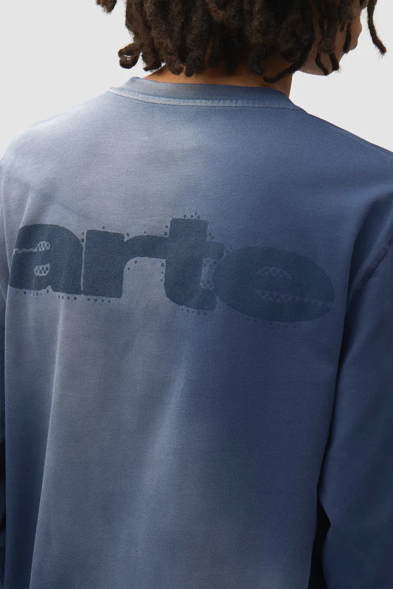 Arte Antwerp STENCIL SUNFADE L/S TEE Navy