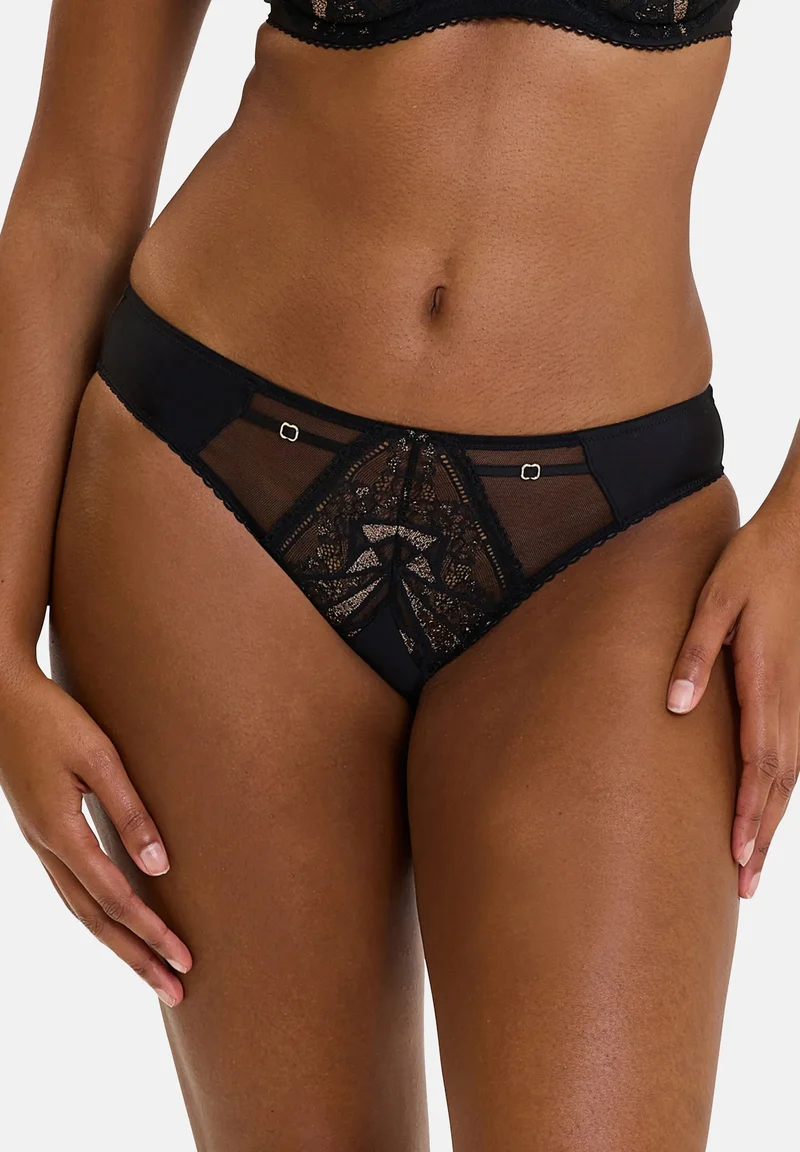 Slip Désiré Noir & Lurex Cuivré