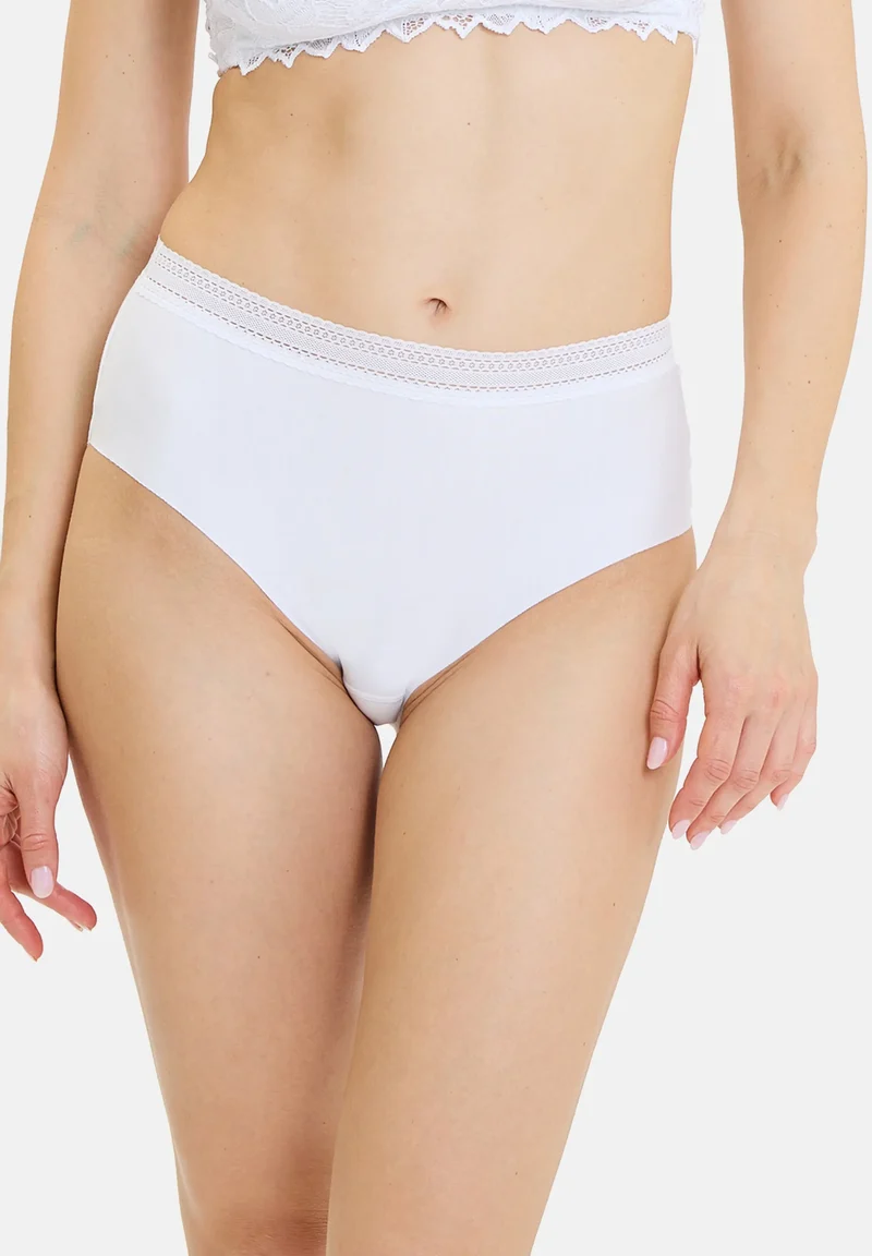 Lot de 2 culottes Invisible Coton Rose Pivoine d'Argent & Blanc