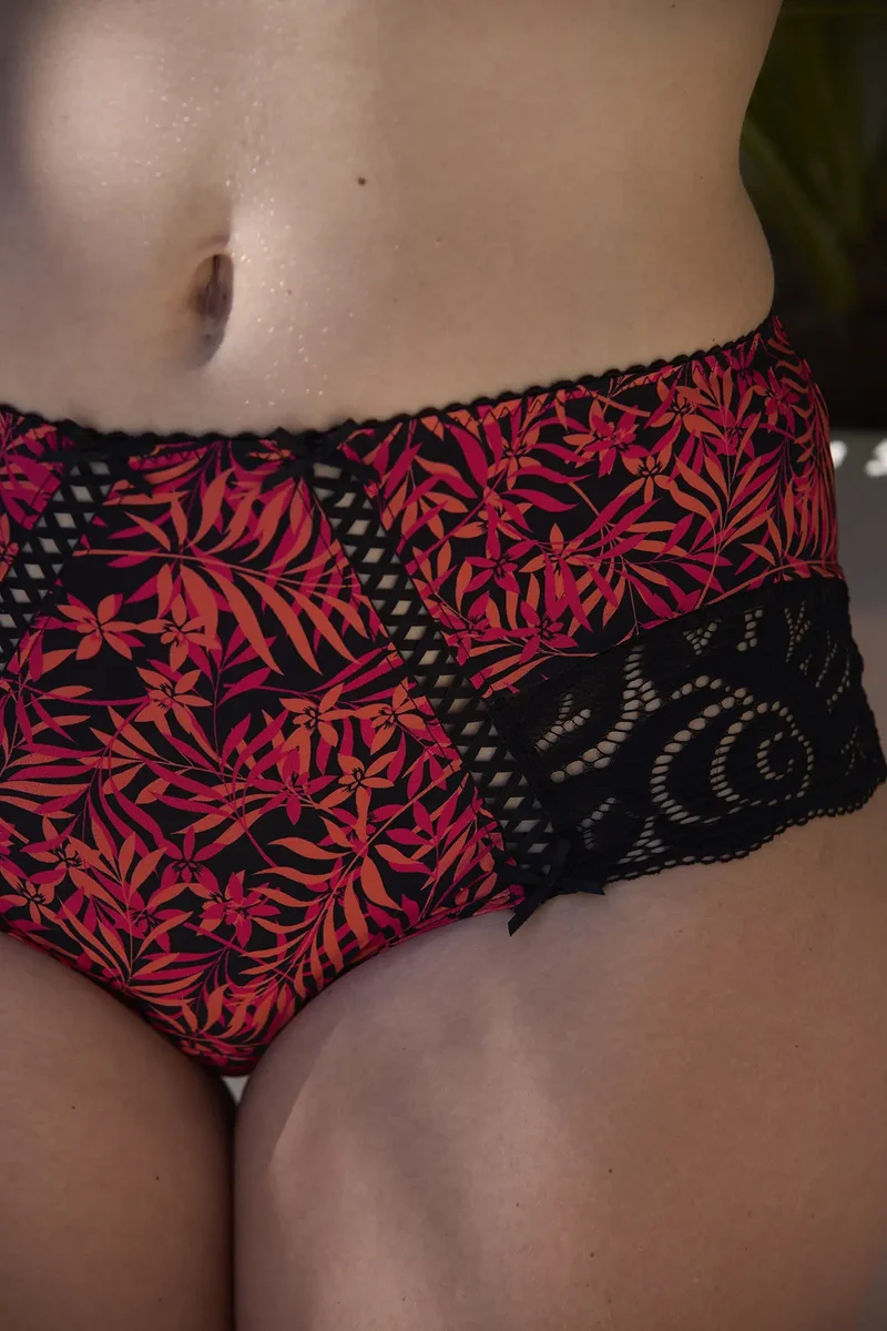 Shorty Amélie Print Feuillage Corail
