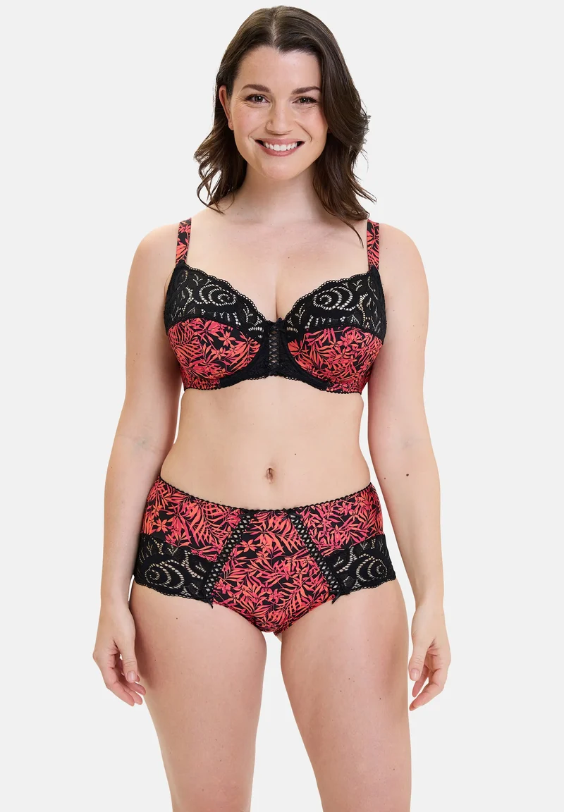 Shorty Amélie Print Feuillage Corail