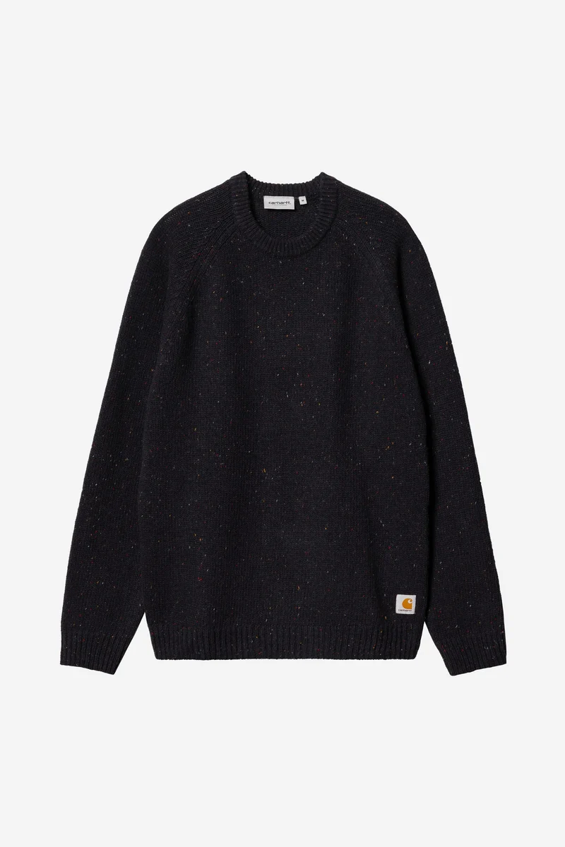 Carhartt Wip ANGLISTIC SWEATER Speckled Dark Navy