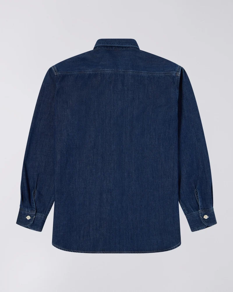 Edwin WORK L/S SHIRT Blue Dark Used