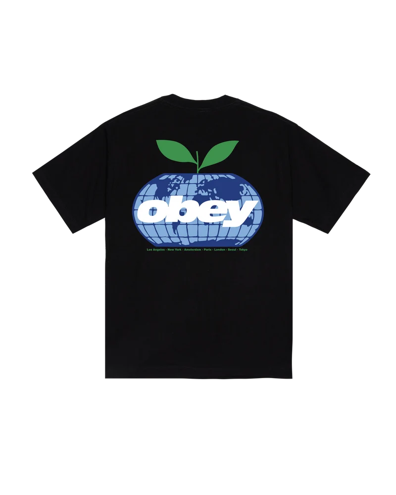 OBEY INTERCONTINENTAL HEAVYWEIGHT T-SHIRT BLACK