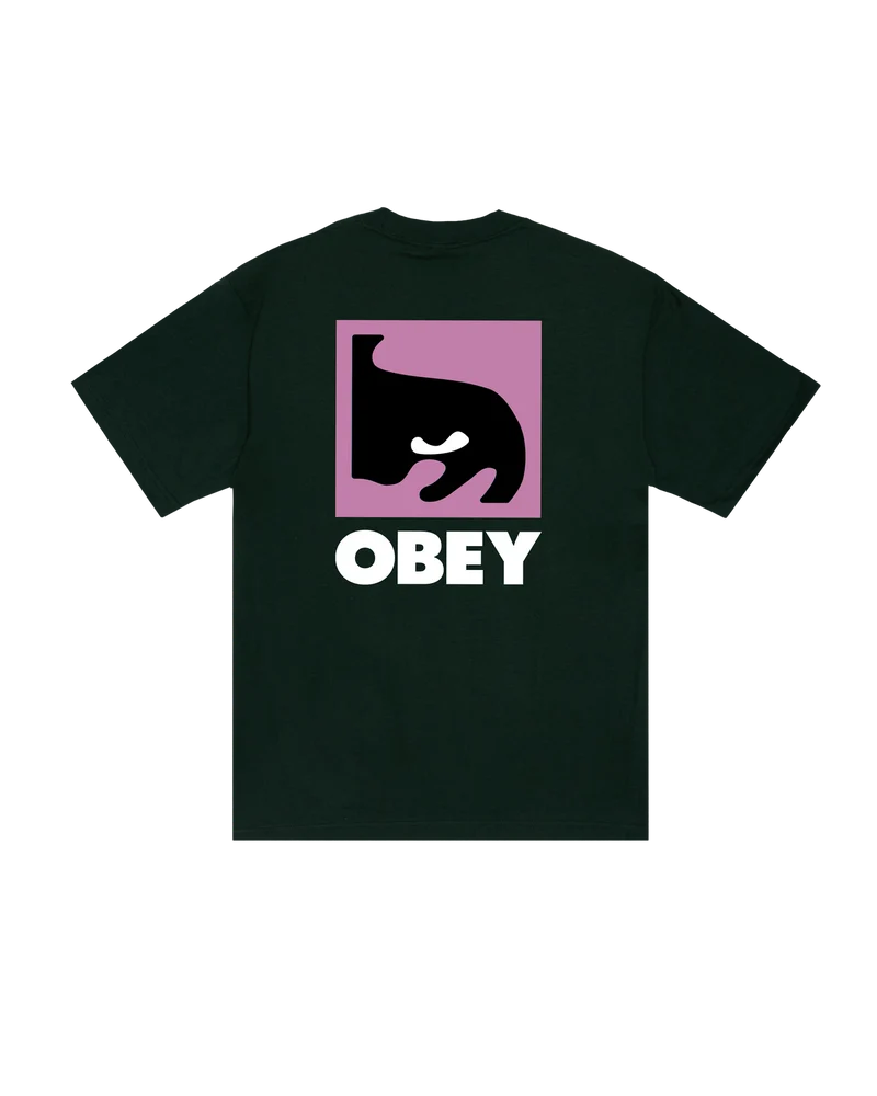 OBEY QUARTER EYE ICON HEAVYWEIGHT T-SHIRT FOREST GREEN