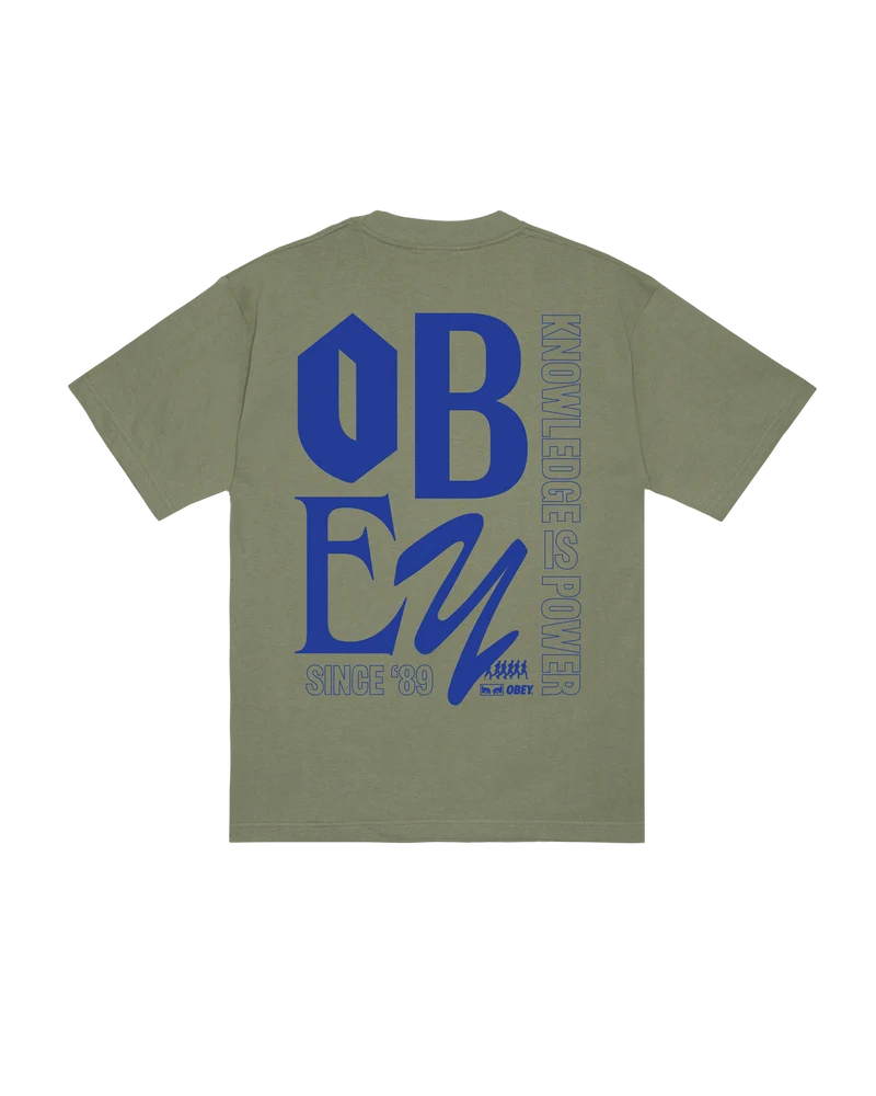 OBEY KNOWLEDGE HEAVYWEIGHT T-SHIRT DESERT GREEN