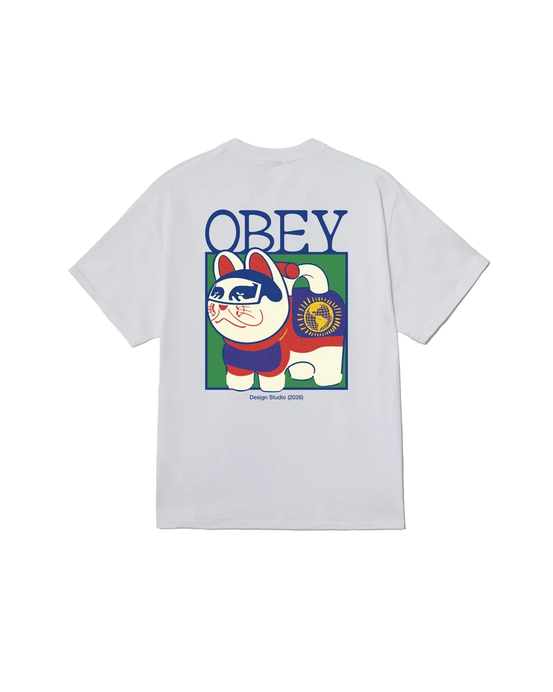 OBEY LUCKY CAT CLASSIC T-SHIRT WHITE