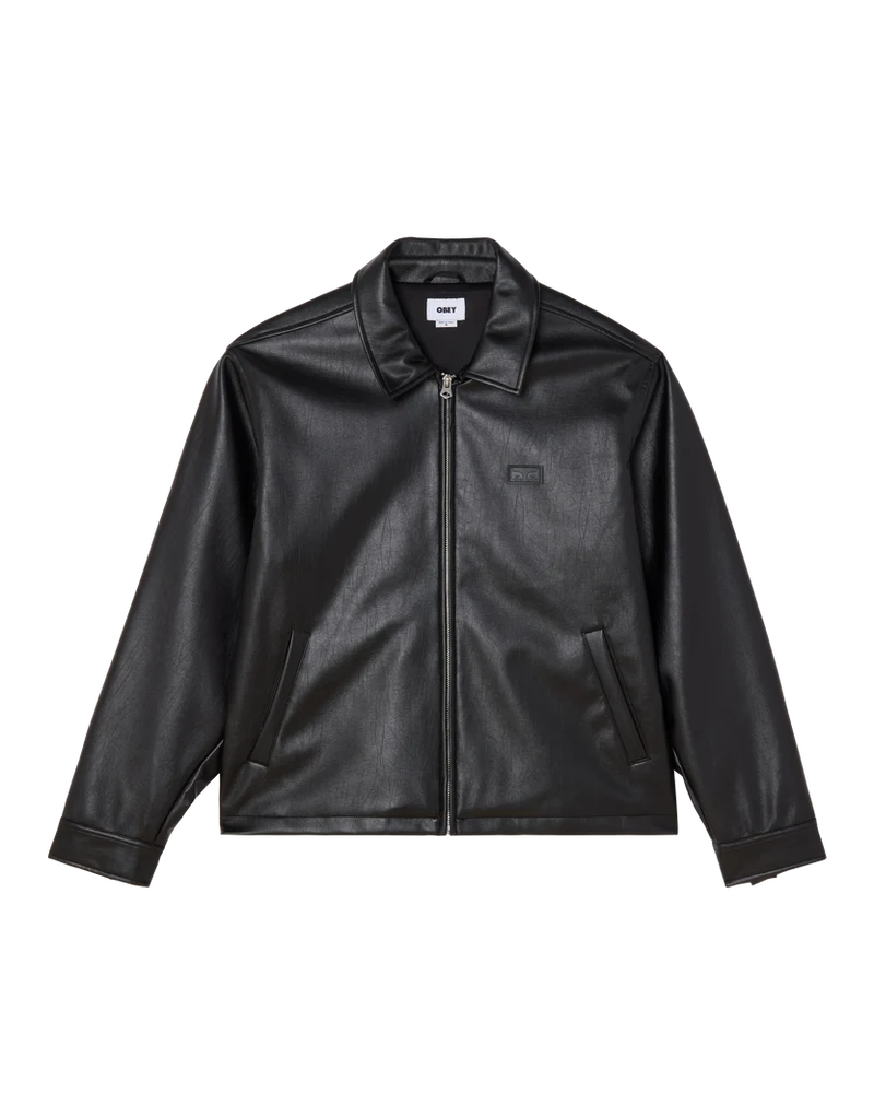 OBEY WORKMAN PU JACKET BLACK