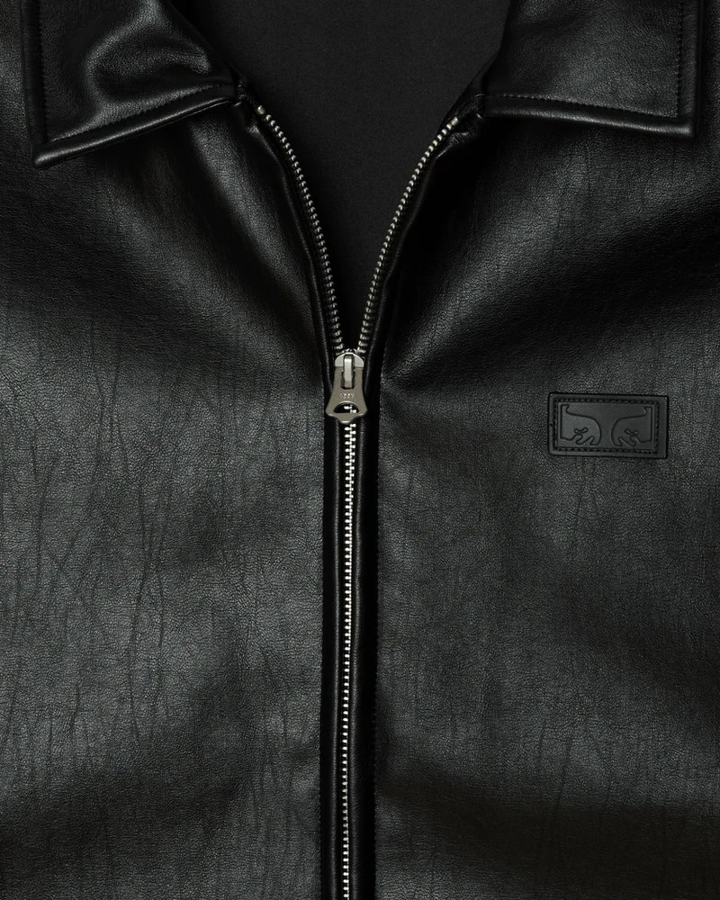 OBEY WORKMAN PU JACKET BLACK