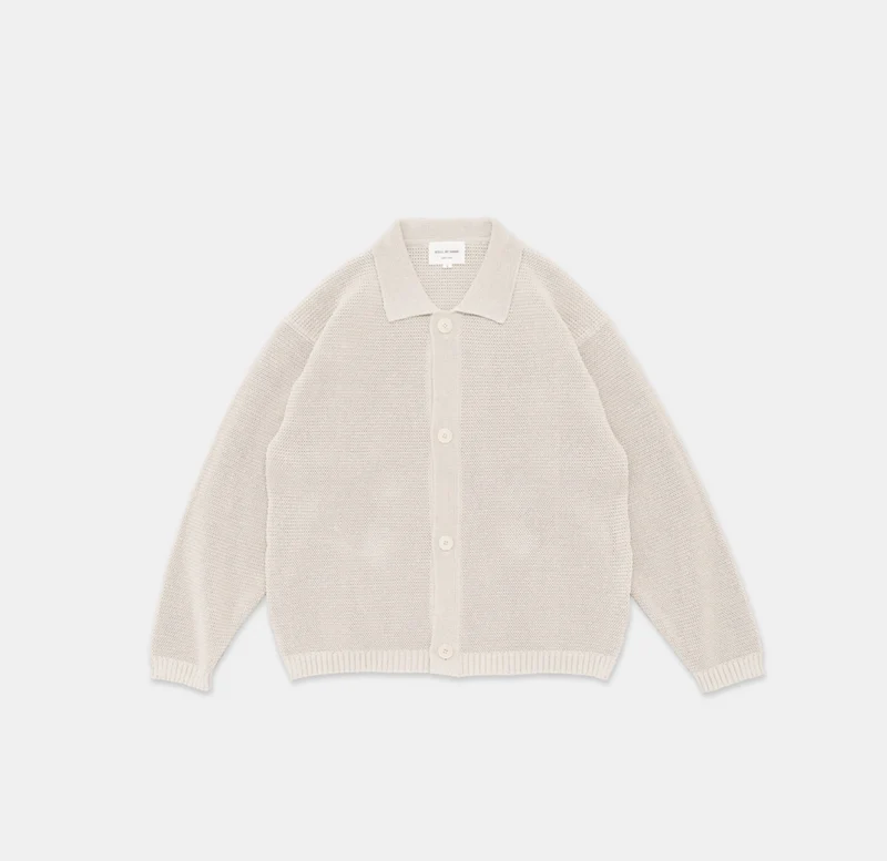 Still by hand - Paper mixed knit blouson - Taupe