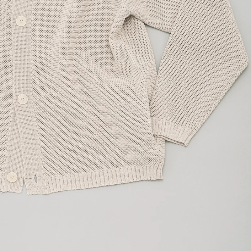 Still by hand - Paper mixed knit blouson - Taupe