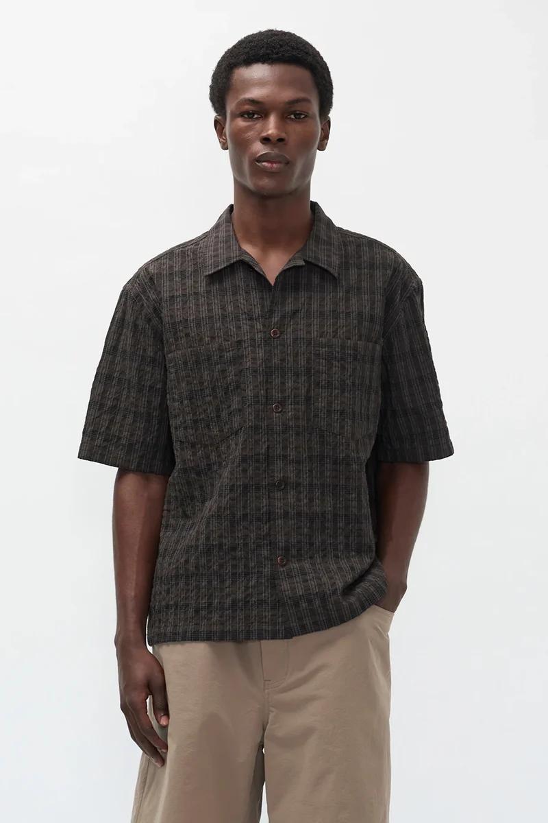 Norse Projects - Mols Check SS Shirt - Brown