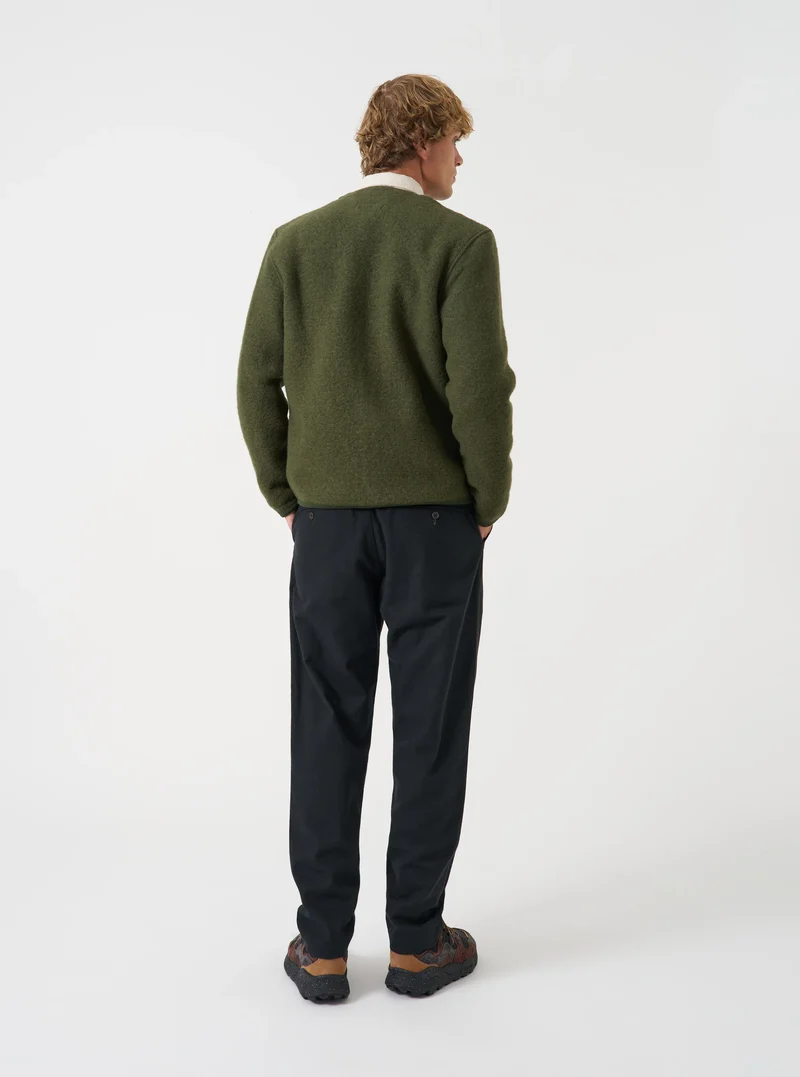 Wool Fleece Cardigan - Olive