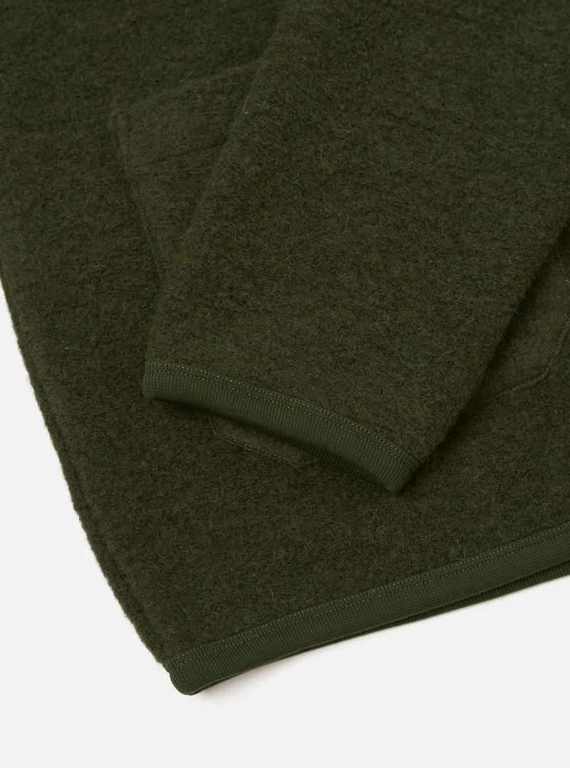 Wool Fleece Cardigan - Olive