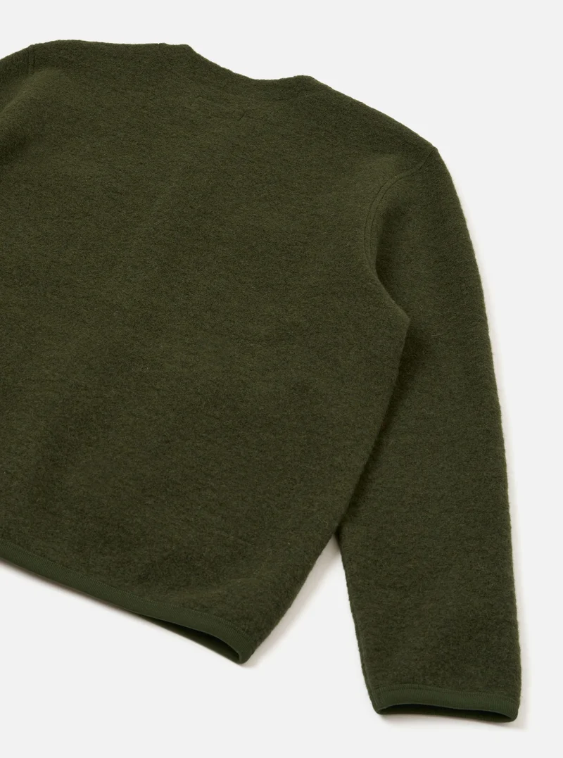Wool Fleece Cardigan - Olive