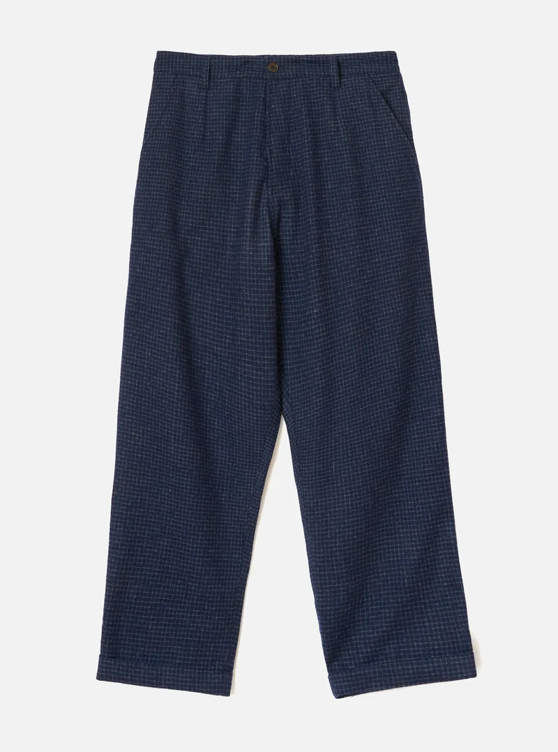 Bobby Wool Mix Super Chino - Navy Check