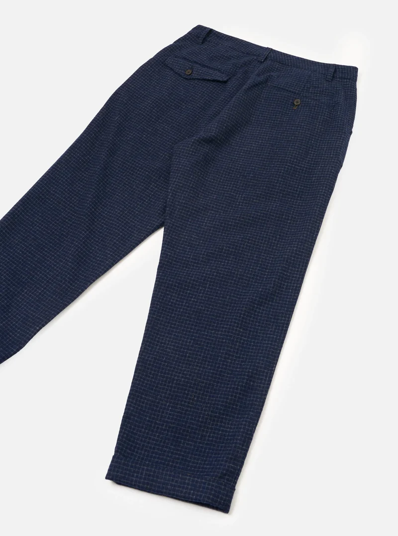 Bobby Wool Mix Super Chino - Navy Check