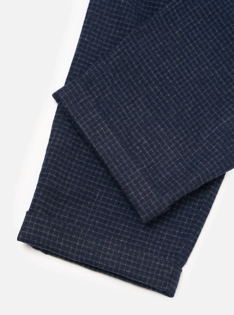 Bobby Wool Mix Super Chino - Navy Check