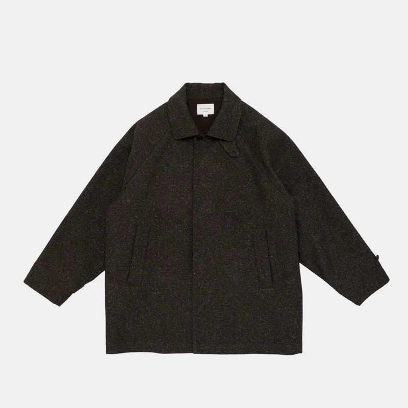 Silk Mixed Wool Coat - Dark Brown