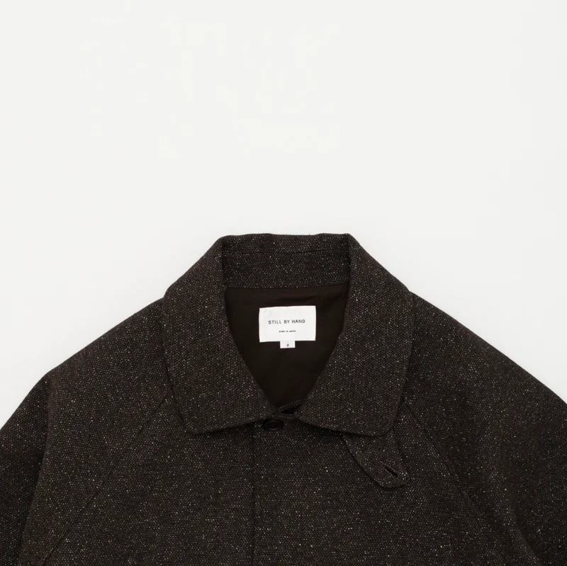 Silk Mixed Wool Coat - Dark Brown