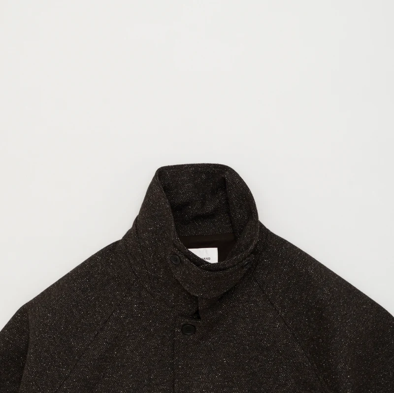 Silk Mixed Wool Coat - Dark Brown