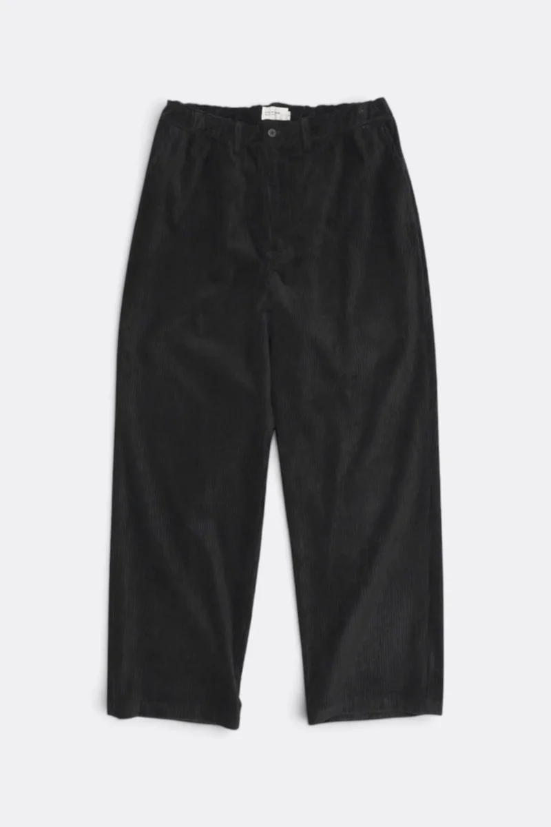 Corduroy Straight Pants - Black