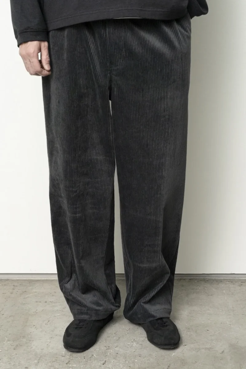 Corduroy Straight Pants - Black