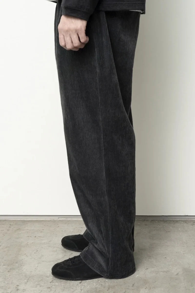 Corduroy Straight Pants - Black
