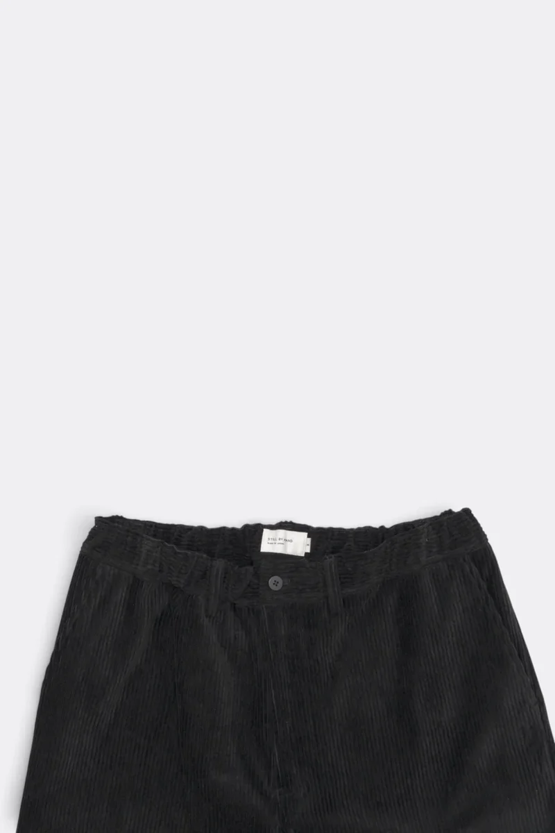 Corduroy Straight Pants - Black