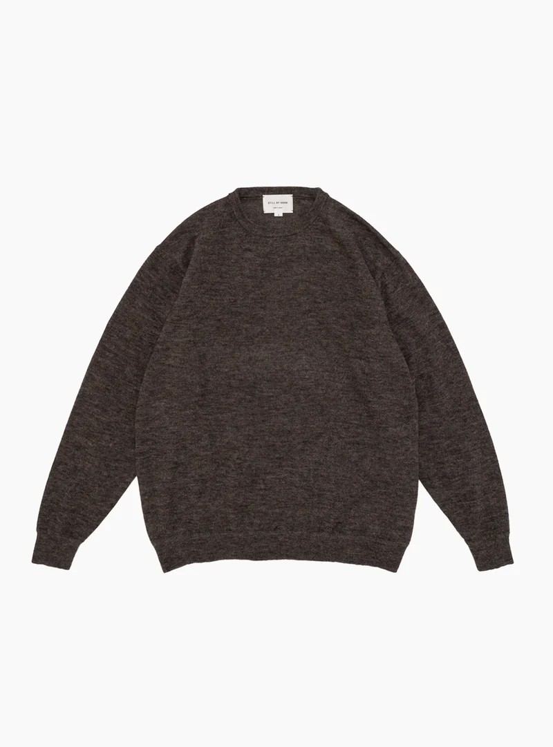 Wool Mohair 10G Pullover - Ash Brown