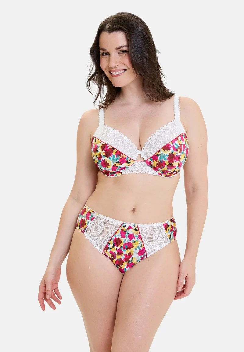 Slip Célia Fleurs Rouges & Jaunes