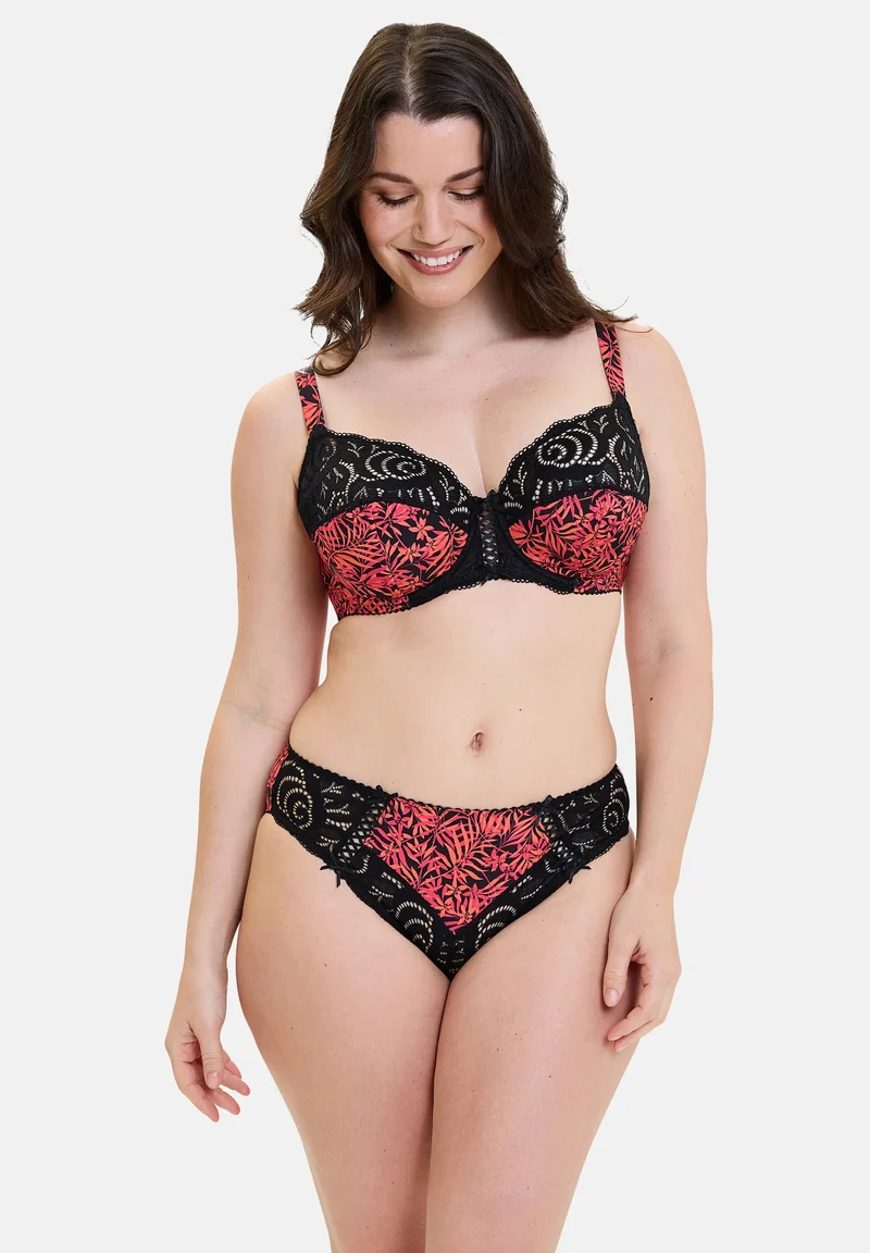 Slip Amélie Print Feuillage Corail