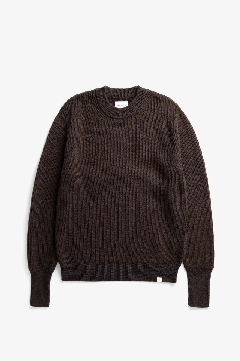 Henning Cotton Wool Rib Sweater - Darkest Purple