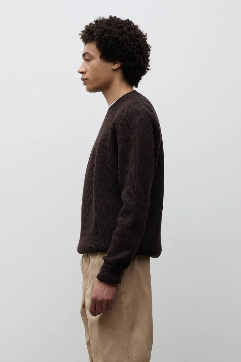Henning Cotton Wool Rib Sweater - Darkest Purple