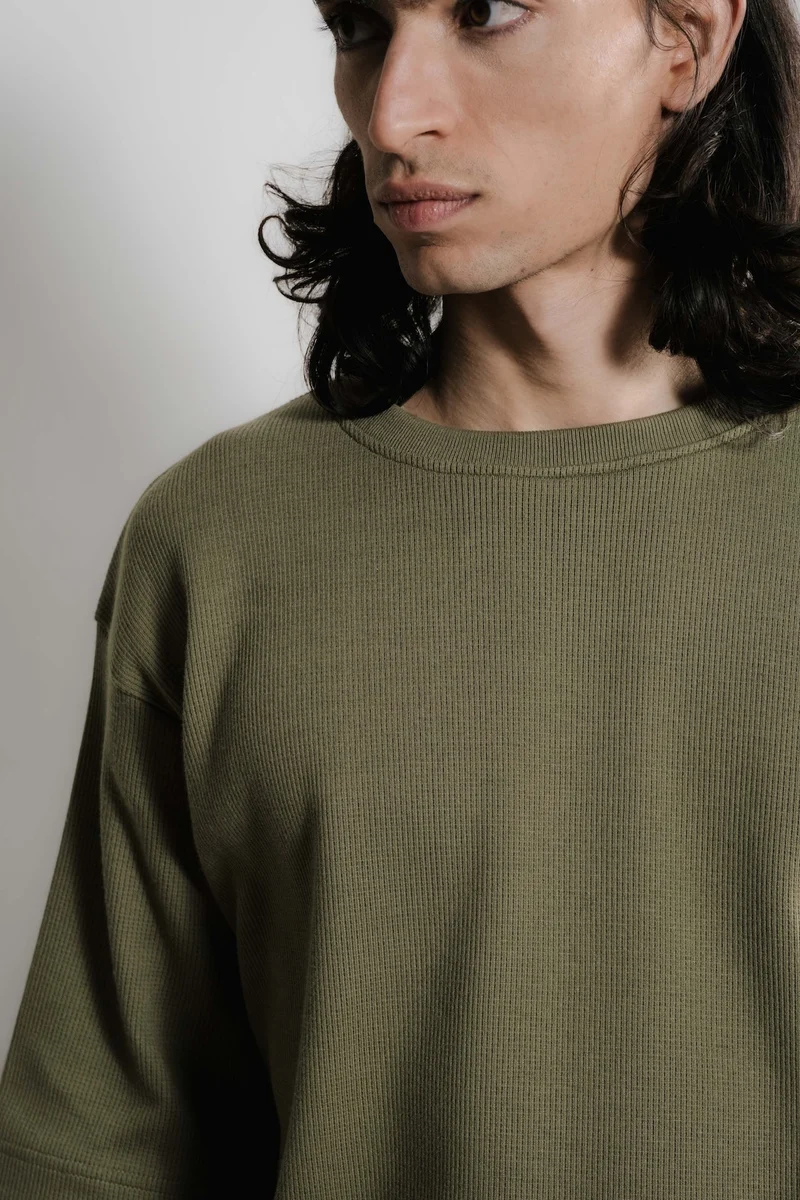 Nitto knitwear - Vahé manches courtes - Kaki