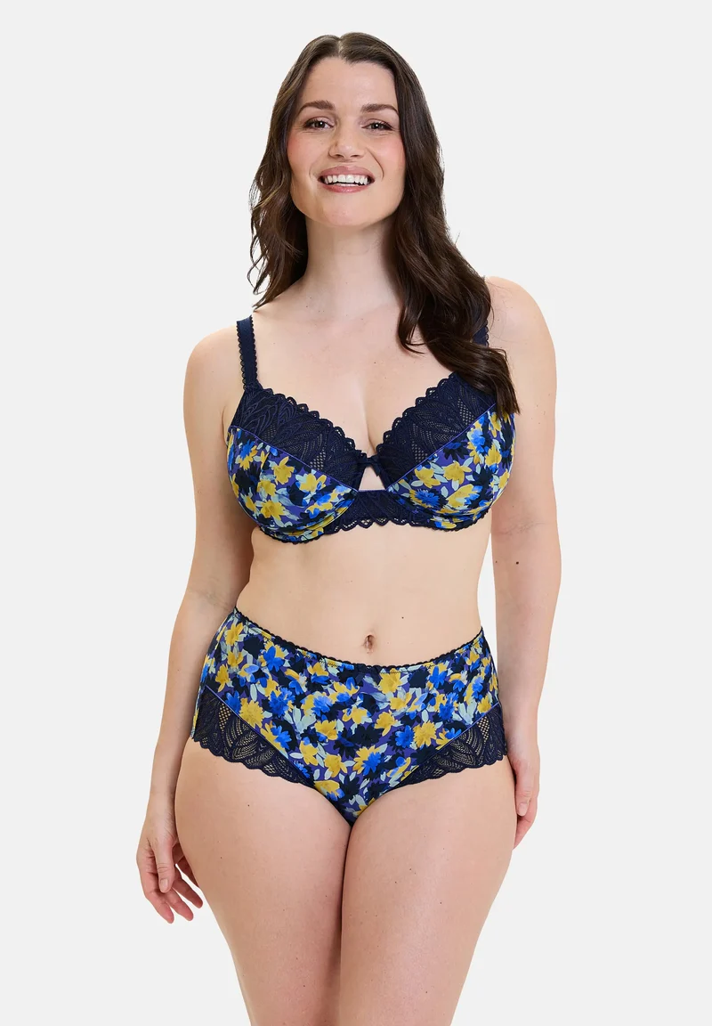 Shorty Célia Fleurs Bleues & Jaunes