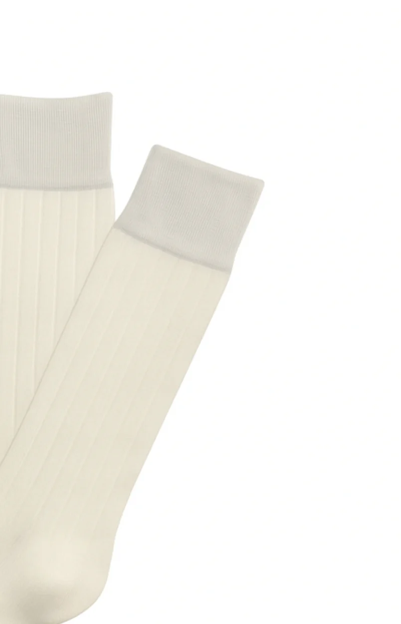 Chaussettes en laine et coton - Amande