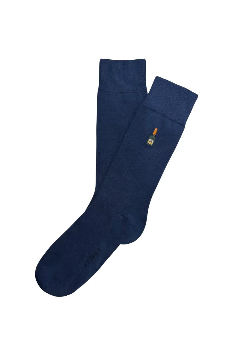Chaussettes brodées en coton - Champagne