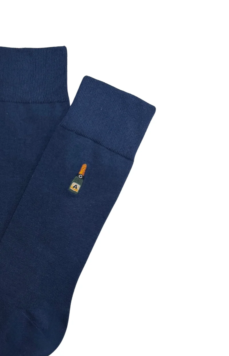 Chaussettes brodées en coton - Champagne