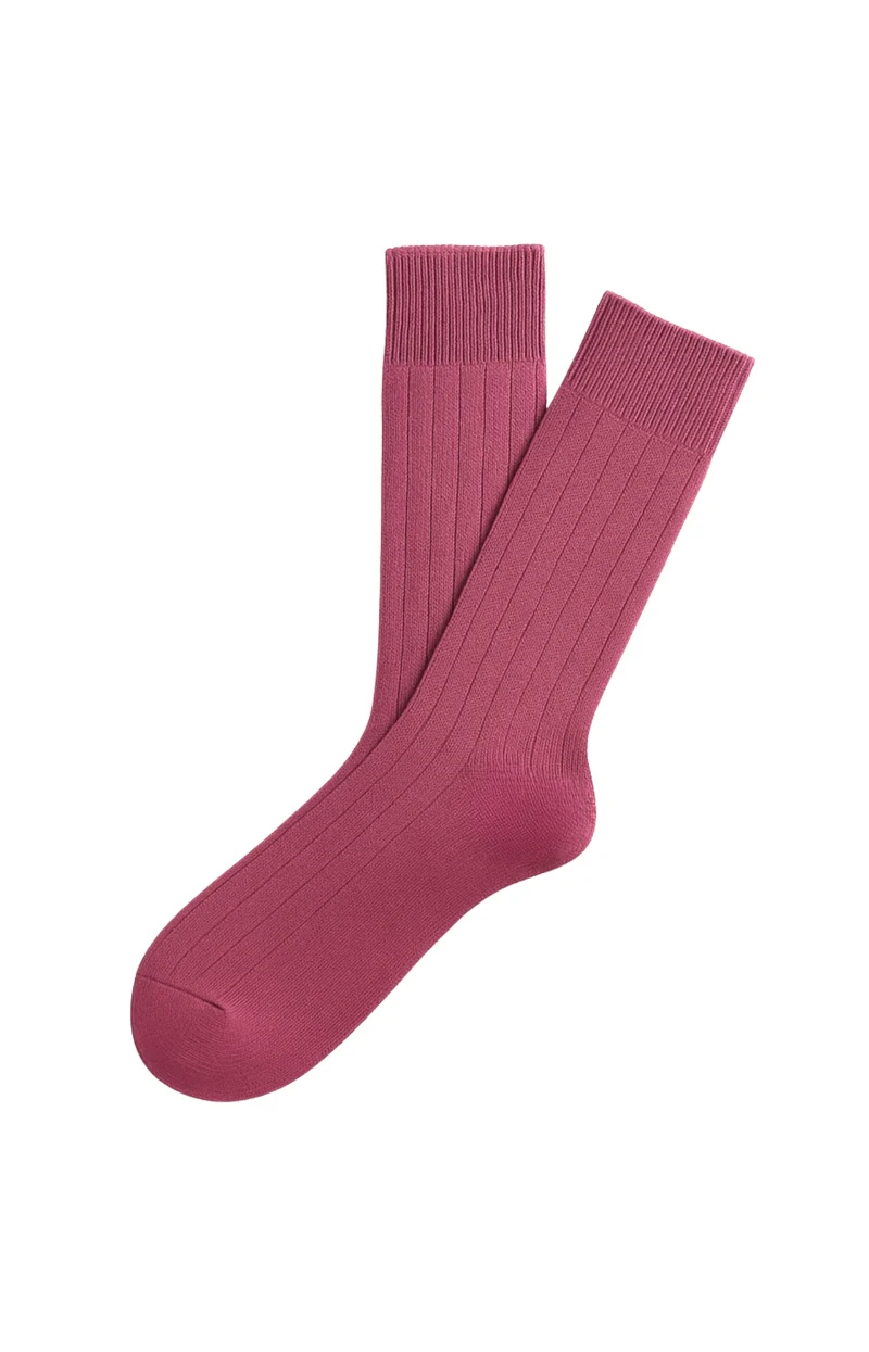 Chaussettes en laine et cachemire - Framboise